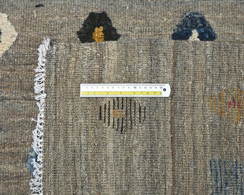 9x12 Moroccan Gray Hand Woven Wool Area Rug